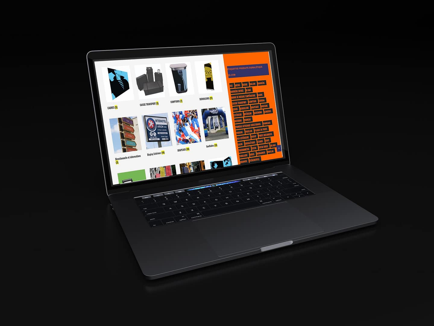 Autres produits ze-com, totems gonflables, arches gonflables